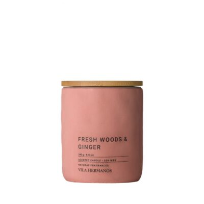 נר ריחני בטון Fresh wood & Ginger