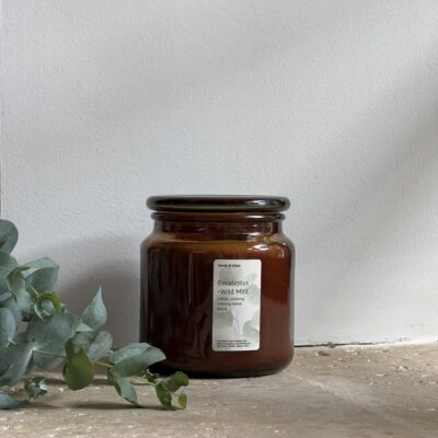 Herbs N Vibes נר ריחני בניחוח Eucalyptus +Wild Mint